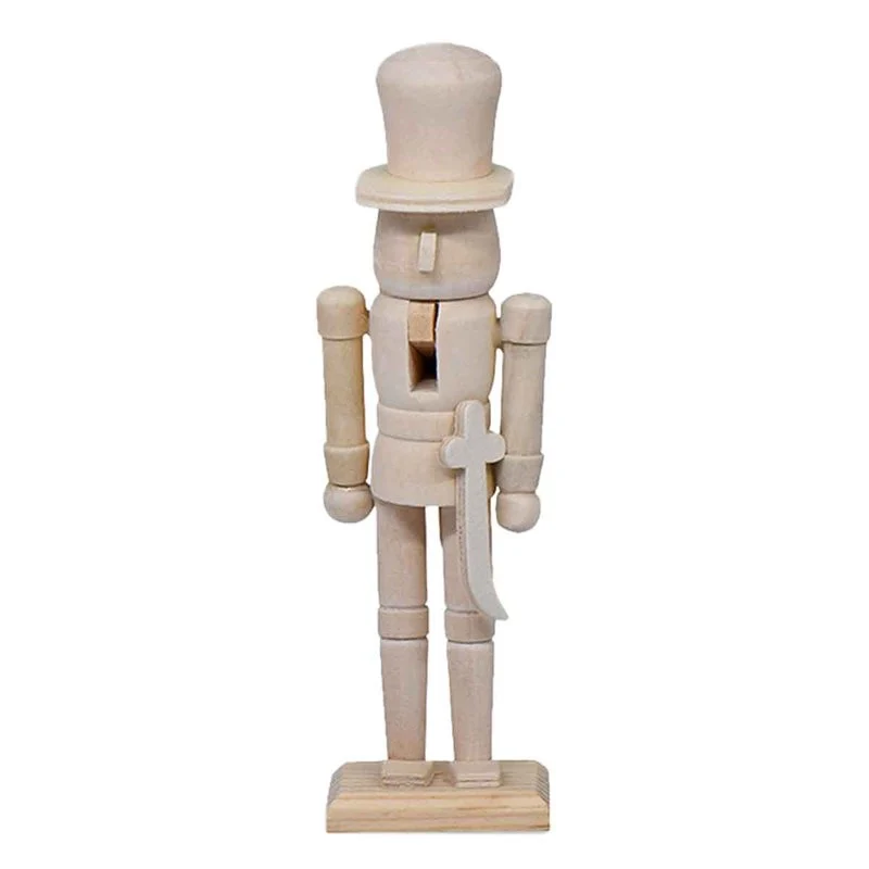 Schiaccianoci di Natale in Legno, Altezza 18 cm, Decorabile con 6 Tinte - Image 4