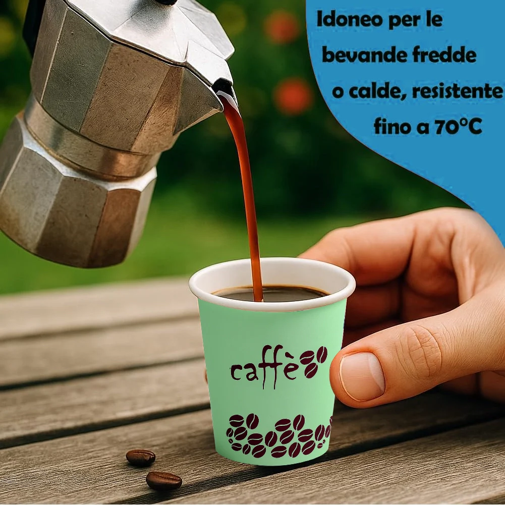 1000 Bicchierini da Caffè Monouso Decoro Rainbow Bicchieri 75ml Usa e Getta - Image 4