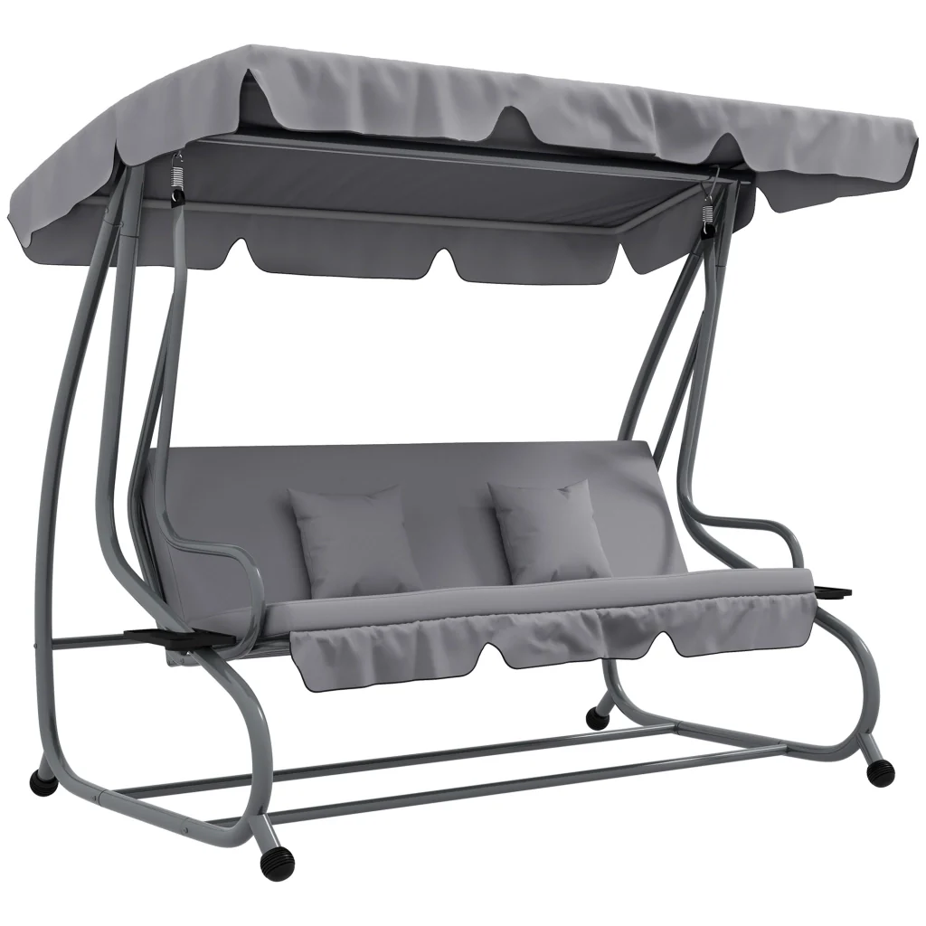 2-in-1 Tetto Inclinabile Multifunzione Alta Resistenza Carico 340kg 200×120×164cm Grigio