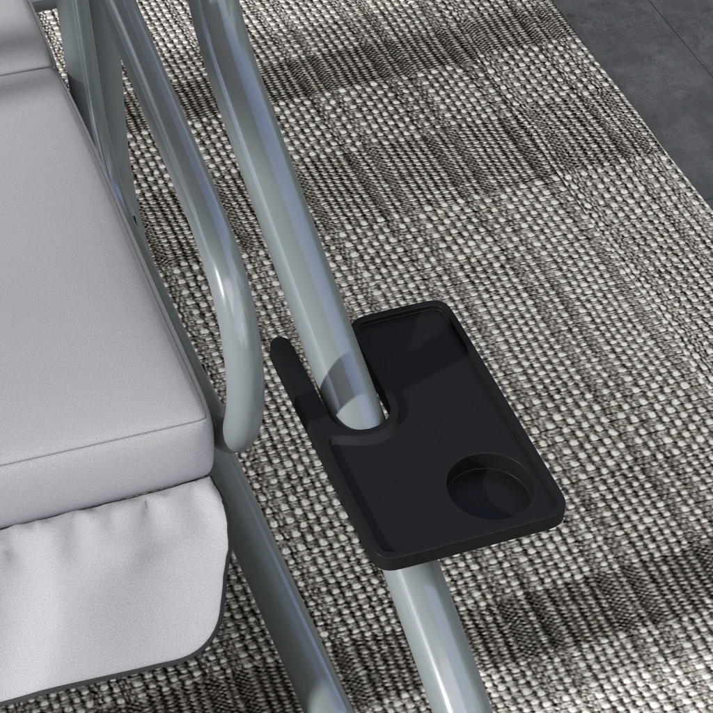 2-in-1 Tetto Inclinabile Multifunzione Alta Resistenza Carico 340kg 200×120×164cm Grigio - Image 9