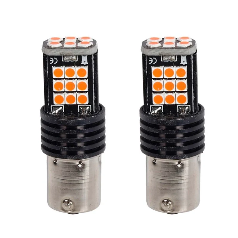 2x Lampada LED BA15s S25 P21W 24 SMD 3030 12V 24V Rossa 300lm H50mm Piedi Dritti