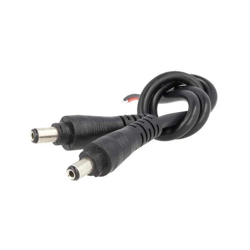 2 PZ Connettori Spinotto Maschio DC con Blocco Sicurezza 5,5mm x 2,1mm Nero
