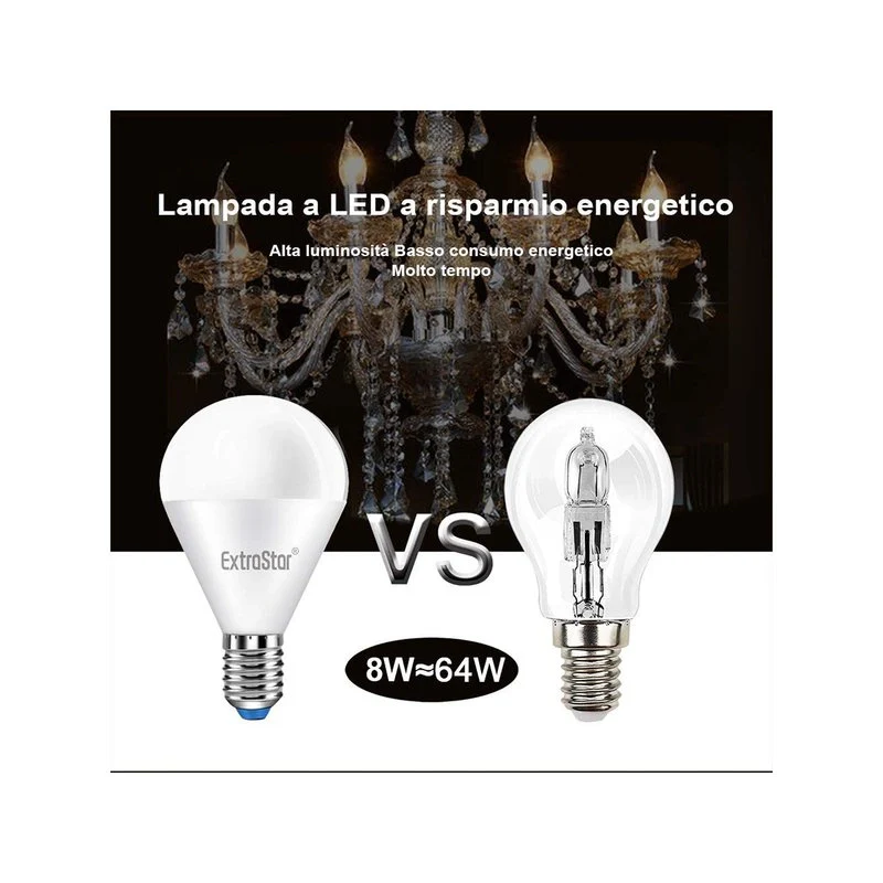 2 PZ Lampada A Led E14 P45 G45 8W Bianco Neutro 4200K 720 Lumen - Image 5