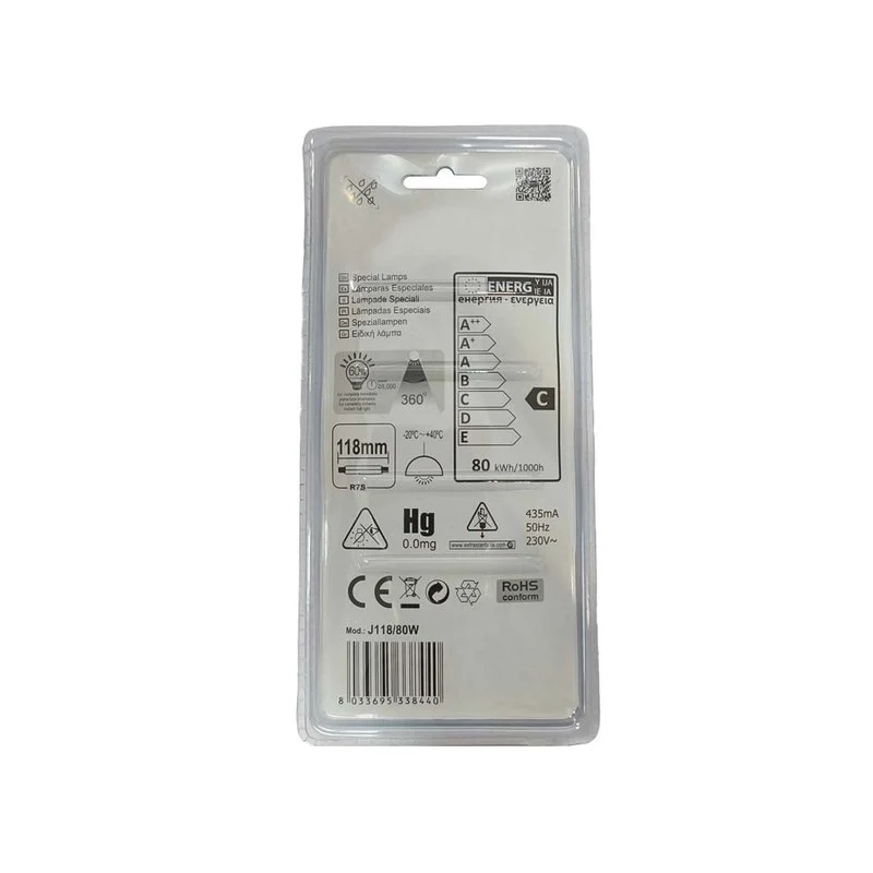 2 PZ Lampade Alogena Dimmerabile, Lampada R7S 118mm 80W 1375 Lumen Bianco Caldo 2800K - Image 4