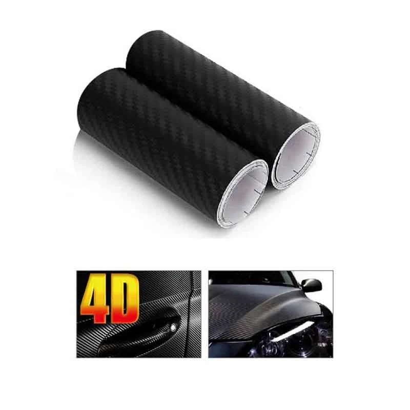 2 Rotoli Pellicola Adesiva Carbonio Nero 13cm x 500cm Effetto 4D per Auto e Moto - Image 3