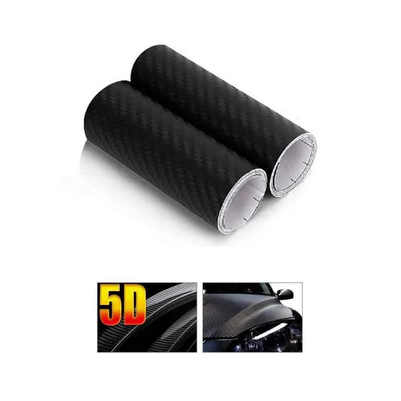 2 Rotoli Pellicola Adesiva Carbonio Nero 13cm x 500cm Effetto 5D per Auto e Moto - Image 3