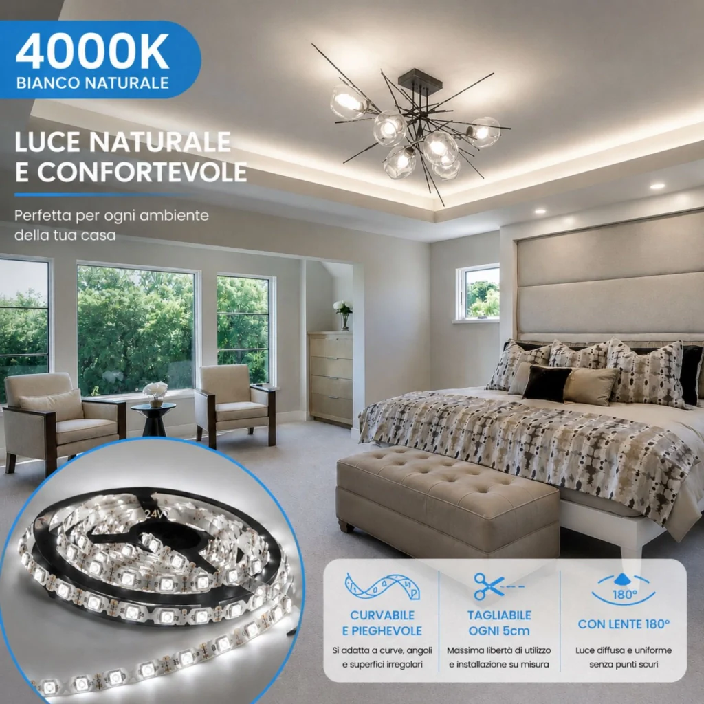 24V Bobina Striscia Led Curvabile Ripiegabile Bianco Neutro Con Lente 180 Gradi 20W/M 8mm 300 smd 6060 Per Cassone Pubblicitario Senza Ombra BL2454N MS12544 - Image 4
