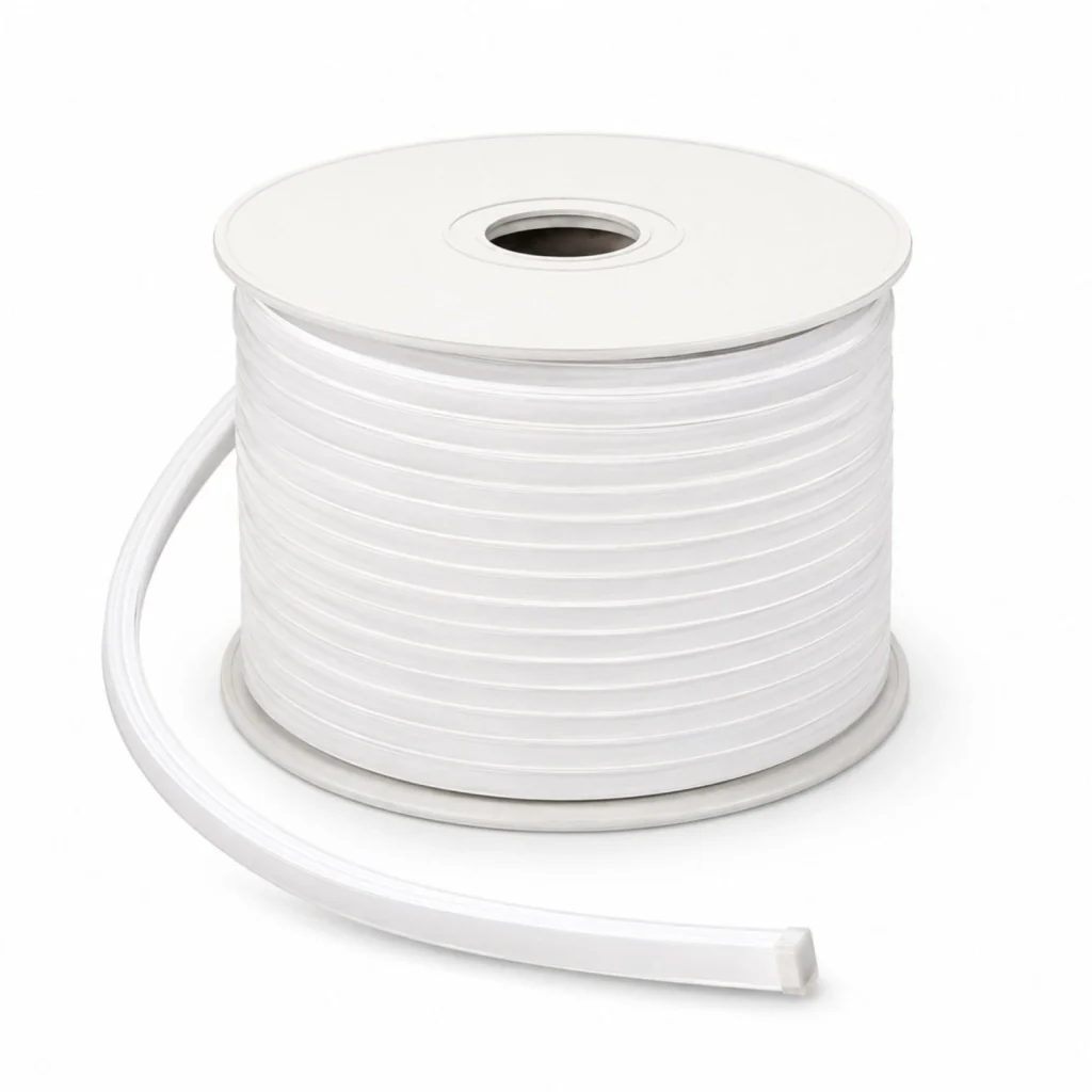 24V Bobina Striscia Led Neon Flex Da Incasso 10X10mm, 100 Metri, IP65 11W/M 660lm/M, Tagliabile Dove Vuole (Bianco Neutro 4000K)