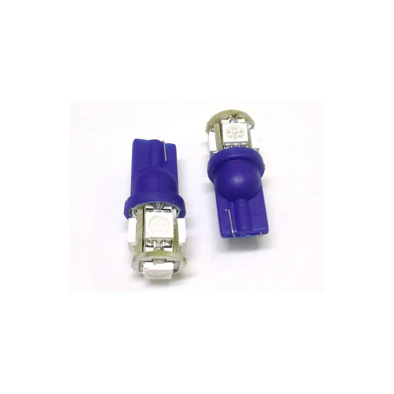 24V Lampada Led T10 W5W 5 Smd Blu Luci Posizione Targa Camion - Image 3