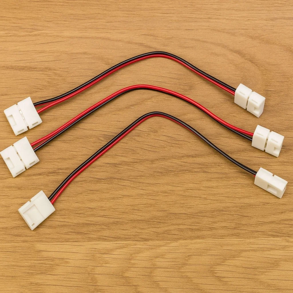 3 Pezzi Connettore 5mm 2 PIN, Per Collegare 2 Striscia Led Smd con Passo da 5mm Senza Saldare, Cavo 15cm - Image 3