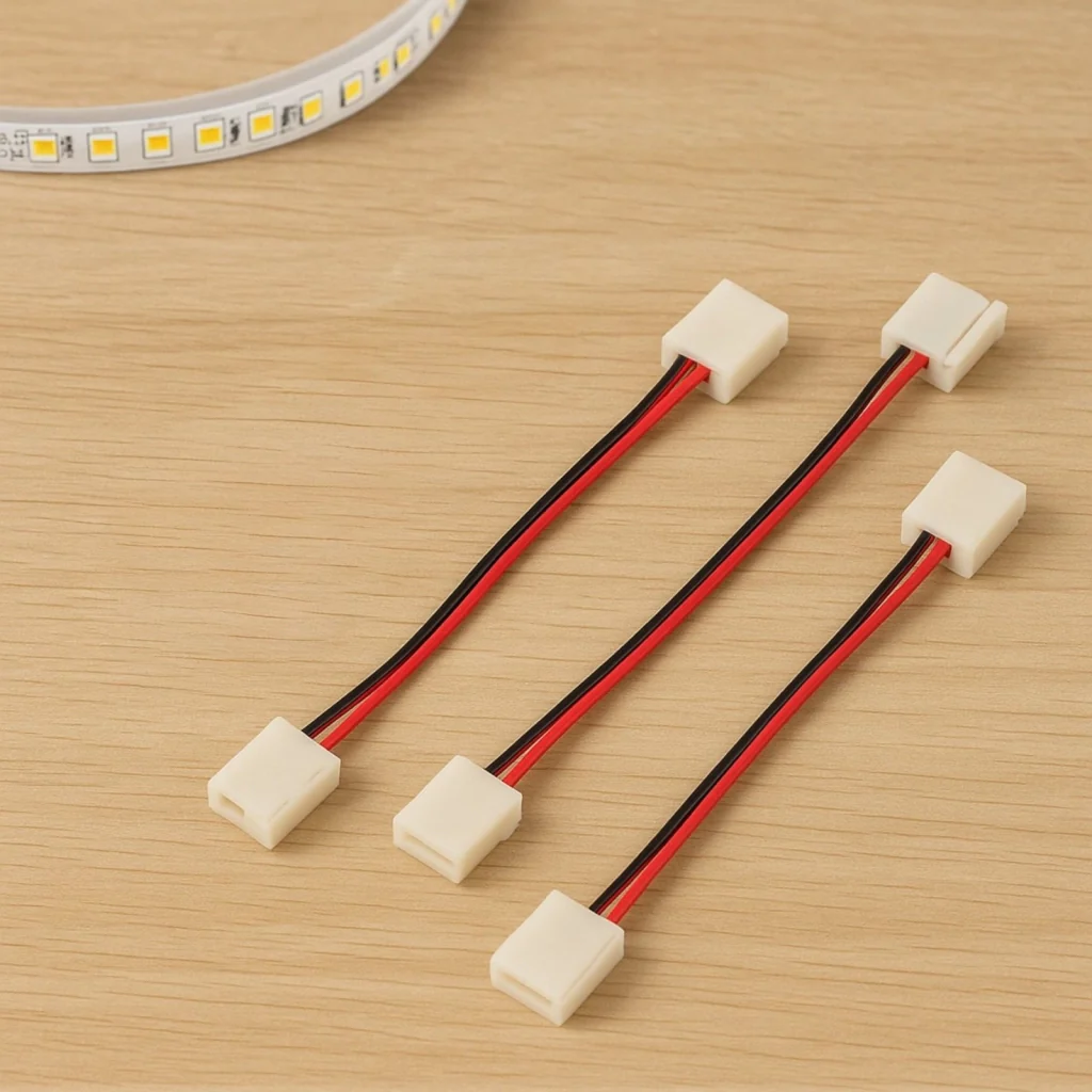 3 Pezzi Connettore 8mm 2 PIN, Per Chiudere Striscia Led Smd con Passo da 8mm Senza Saldare, Cavo 15cm - Image 3
