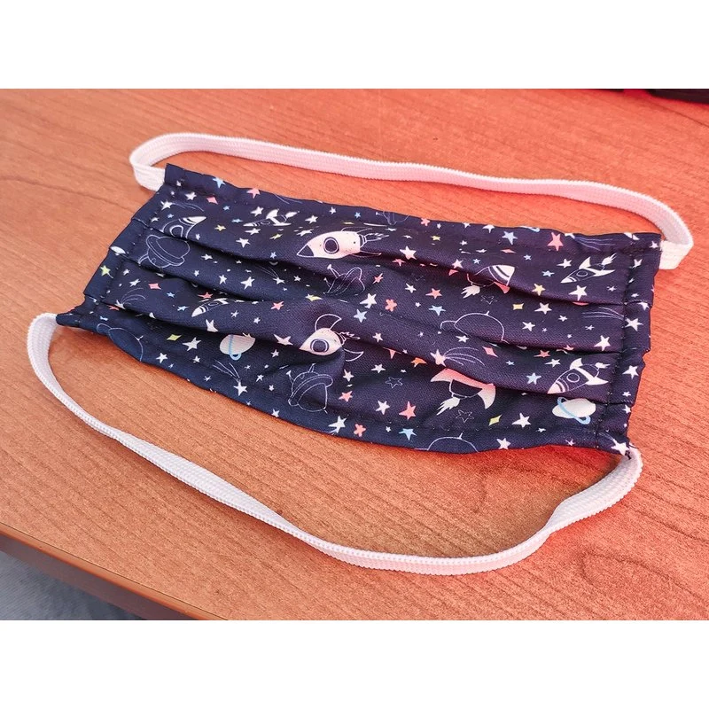 4 Mascherine Per Bambini Disegno Star Blu Sky Stella Made in Italy Tessuto TNT - Image 3