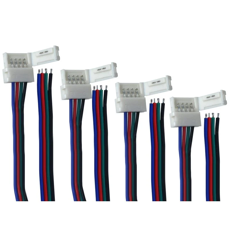 4 PZ Connettore 12mm Per Chiudere Striscia Led Smd RGB 5050 Senza Saldare