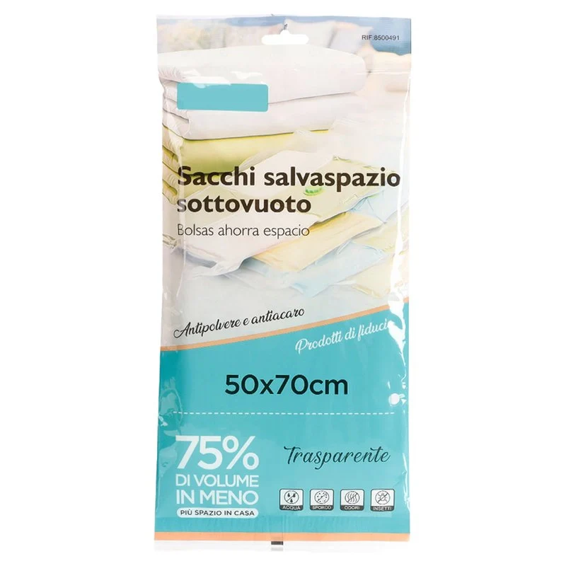 6 Pezzi Sacchetti Buste Sottovuoto Vestiti Trasparente 50X70cm - Image 2