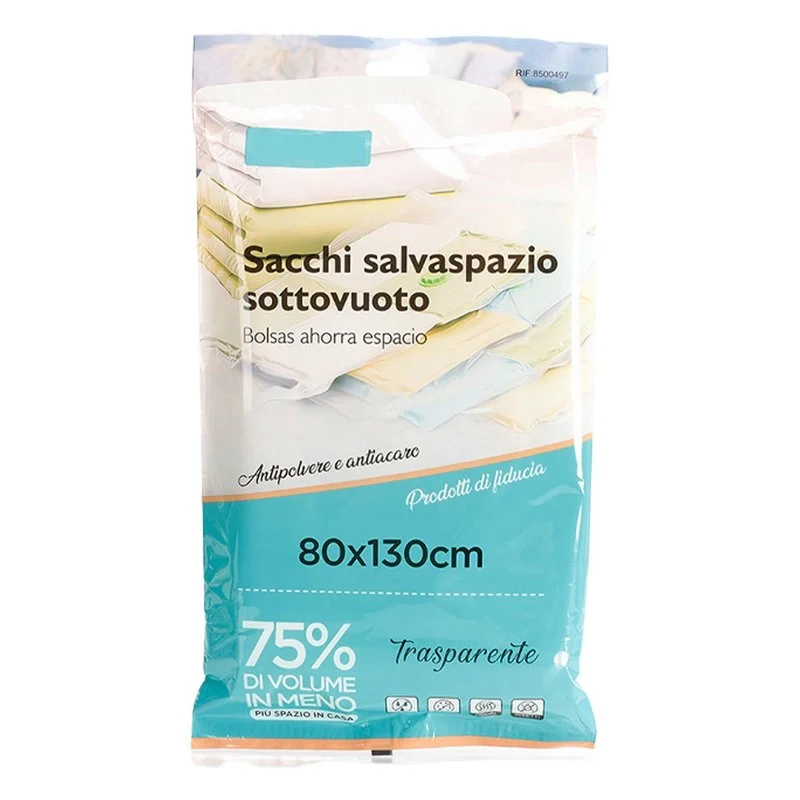 6 Pezzi Sacchetti Buste Sottovuoto Vestiti Trasparente 80X130cm - Image 3