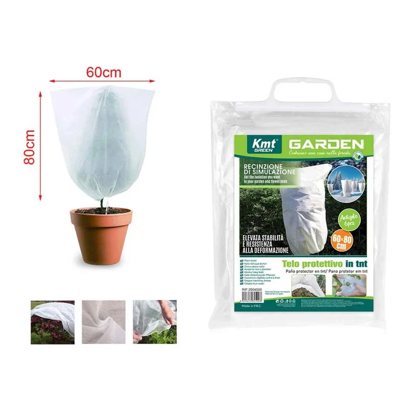 6 Pezzi Telo Protettivo Antigelo in TNT per Piante Resistente e Stabile Ideale per Protezione dal Freddo e Intemperie 80x60cm - Image 3