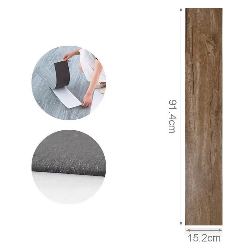 6 Piastrelle Adesive Pavimento in PVC Adesivo 914X152mm Effetto Legno Parquet - Image 3