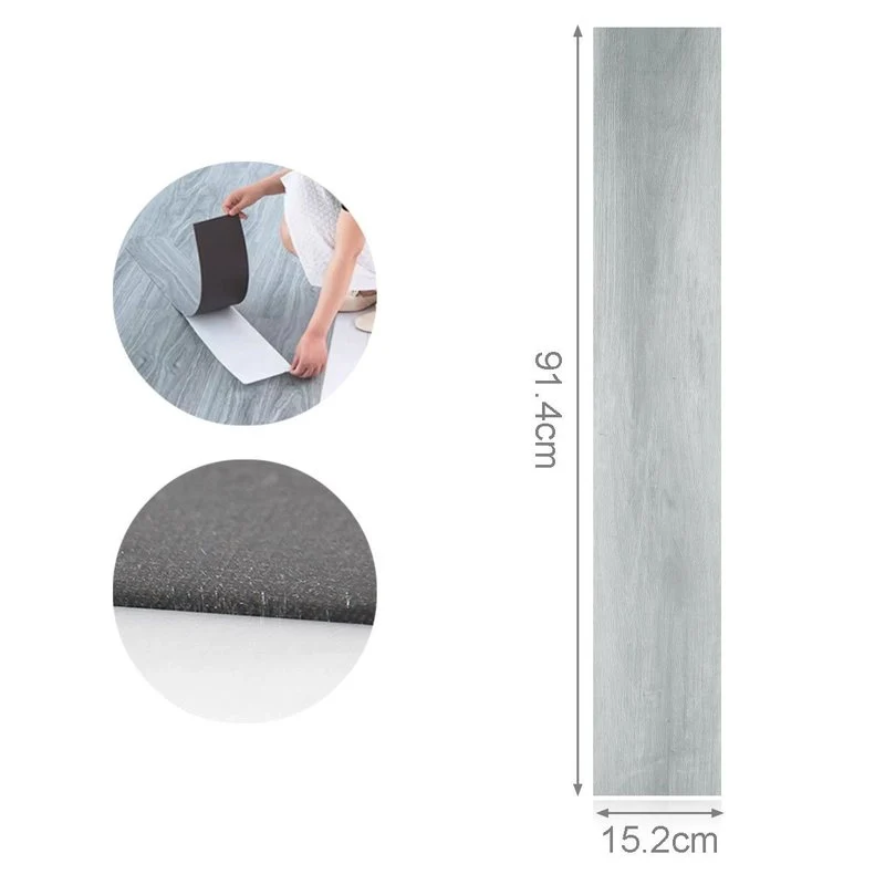 6 Piastrelle Adesive Pavimento in PVC Adesivo 914X152mm Effetto Legno Parquet - Image 3
