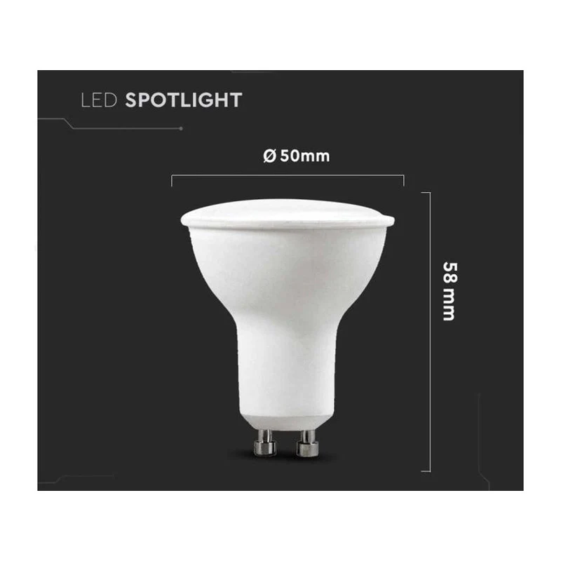 6 PZ Lampada Led GU10 5W 220V 110 Gradi Bianco Neutro 4000K Diffusore Opale SKU-212740 - Image 3
