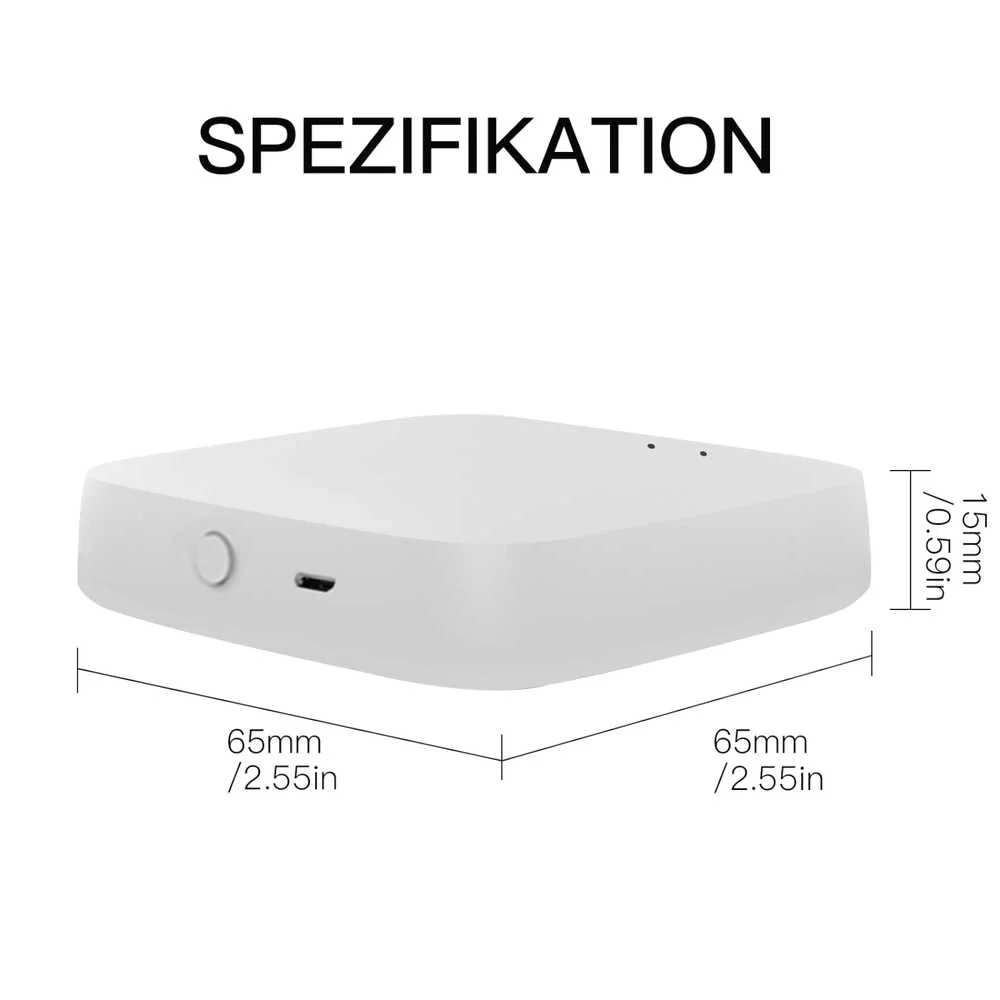 Gateway HUB Protocollo ZigBee 3.0, WIFI 2.4G TUYA, Smart Life, Bianco, 65X65X15mm - Image 2