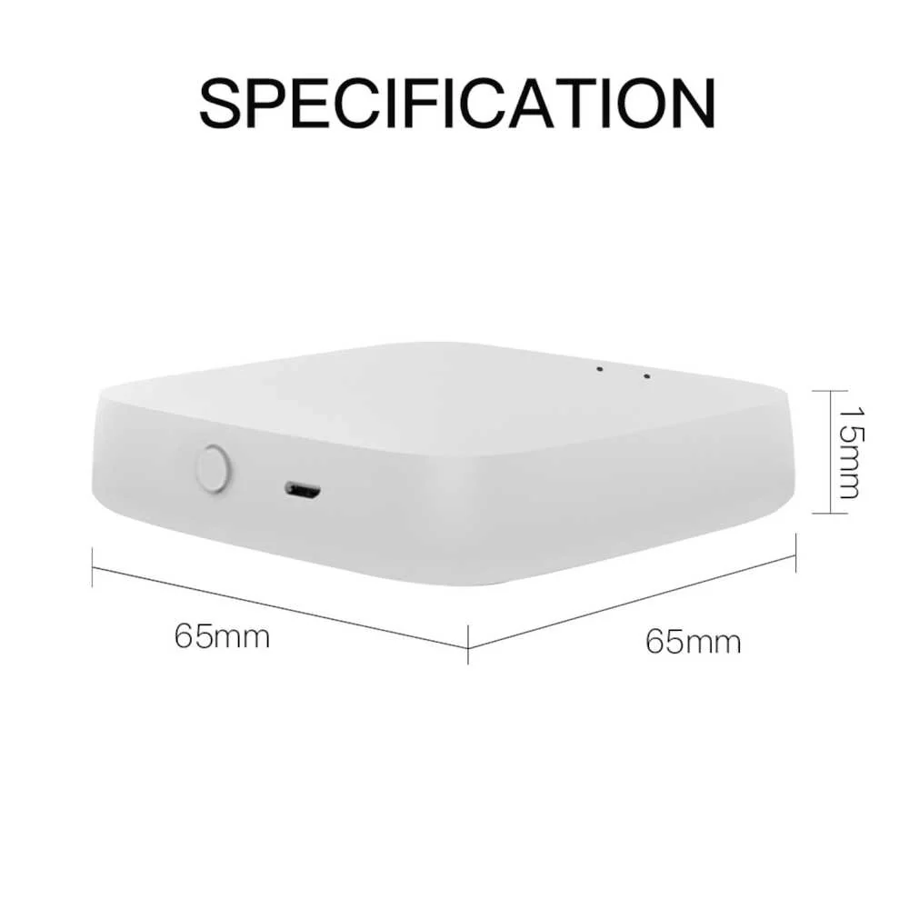 Gateway HUB Protocollo ZigBee 3.0, WIFI 2.4G TUYA, Smart Life, Bianco, 65X65X15mm - Image 4