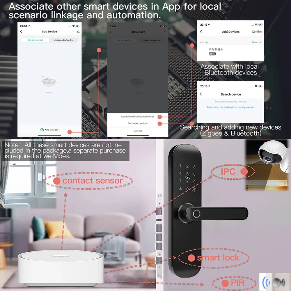 Gateway ZigBee 3.0 + Bluetooth BLE Mesh + Allarme, Smart Life, 1A, 5V, 92X92X40mm, IP20, SHZ3302 - Image 3