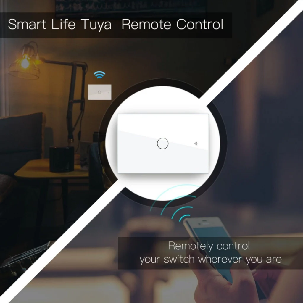 Interruttore Da Parete Touch 1 Tasto, WIFI 2.4G+BLE+RF 433MHz, Bluetooth BLE Mesh TUYA, Smart Life 10A, AC 90-250V, 50/60HZ, 120X72X38mm Per Scatola 503, IP20, Bianco, SH9551W - Image 5