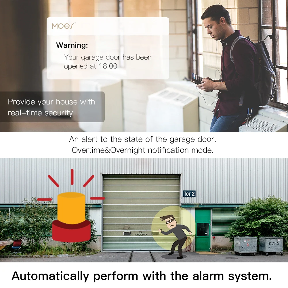 Kit Smart WIFI Garage Opener Apri Saracinesca Serrande Cancello WIFI 2.4G TUYA, Smart Life AC 100-250V 50/60HZ IP20 - Image 4