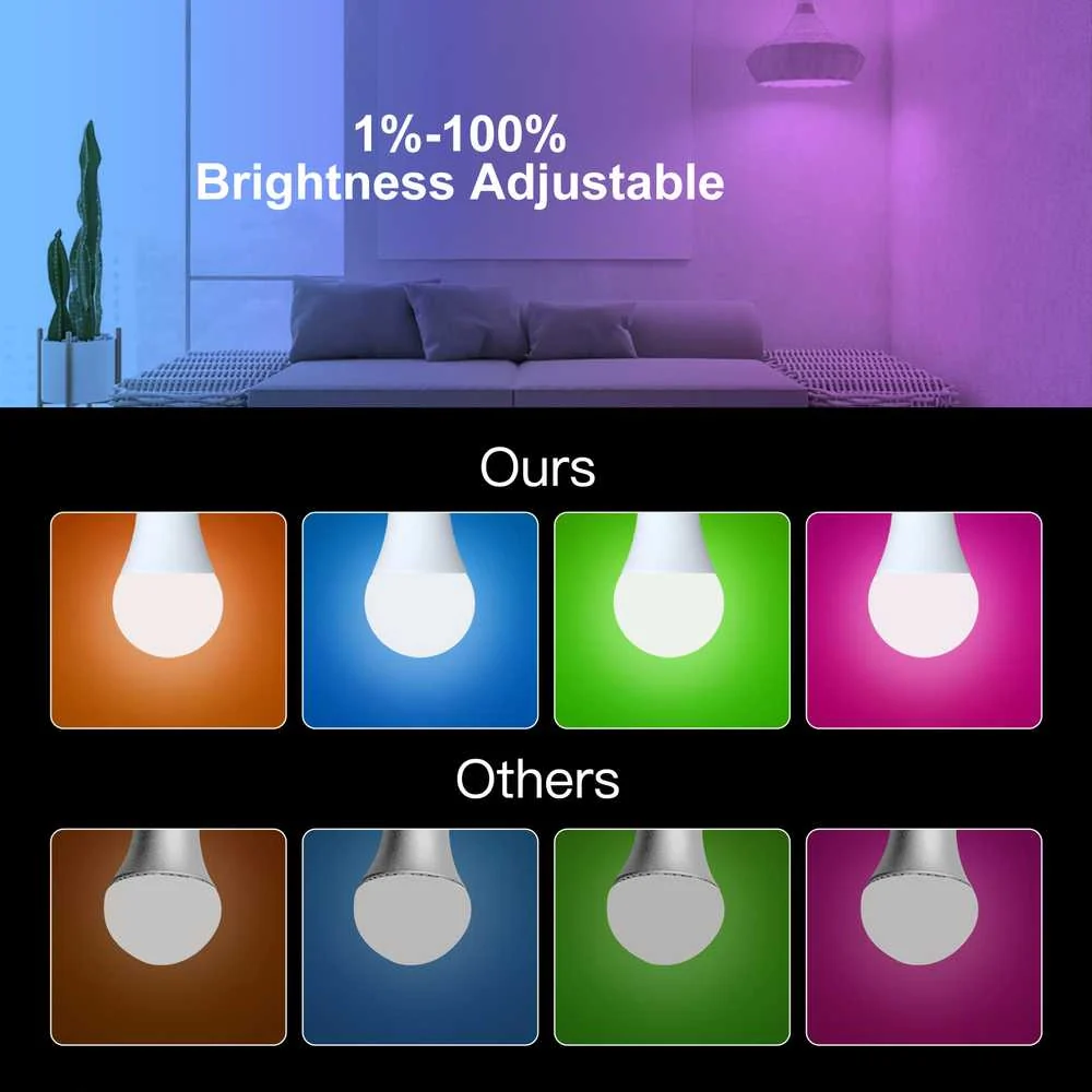 Lampada Led E27, ZigBee 3.0, RGB+CW, TUYA, Smart Life, AC 90-250V, 50/60HZ, 9W, 60X117mm, IP20, SHZ62709 - Image 6