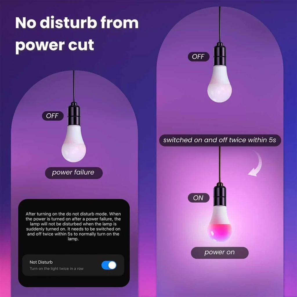 Lampada Led Matter E27, RGB+CW, Matter WIFI 2.4G TUYA, Smart Life, Apple Home, Google Home, Alexa, SmartThings AC 90-250V, 50/60HZ, 9W, 60X117mm, IP20, MU12709 - Image 5