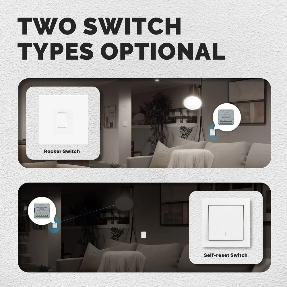 Relè Passo Passo Mini Interruttore ZigBee 3.0, 2 Canali 10A TUYA, Smart Life 10A AC 90-250V 50/60HZ 2200W 40X40X18mm IP20 - Image 3