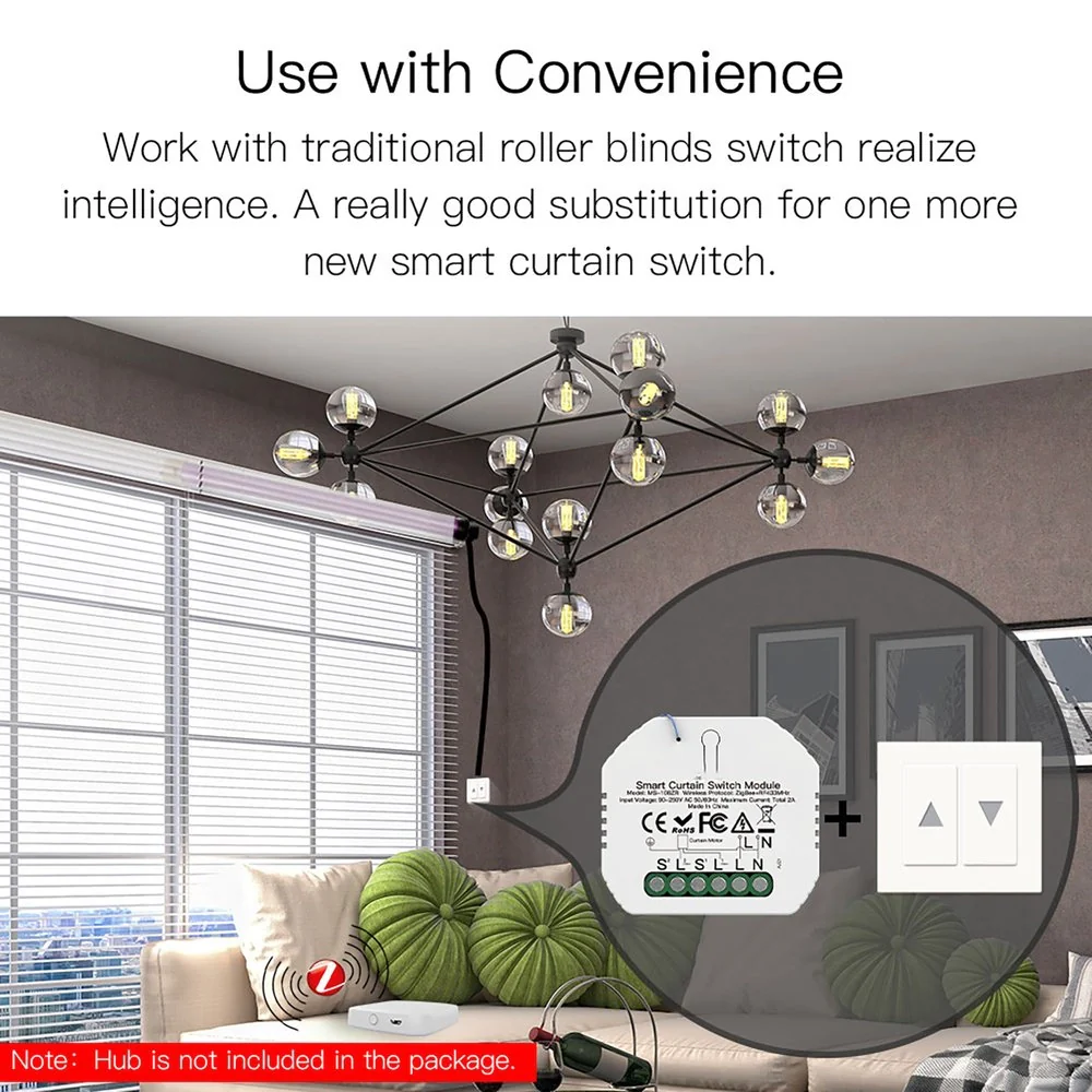 Modulo Tapparelle ZigBee 3.0 + RF 433MHz, TUYA, Smart Life, 2A, AC 90-250V, 50/60HZ, 500W, 52X47X18mm, IP20, SHZ108ZR - Image 4
