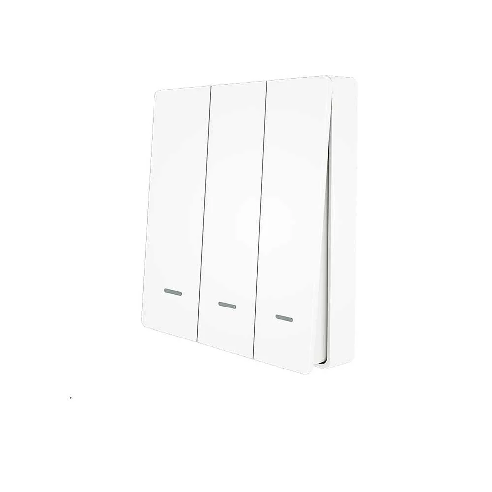 Telecomando Interruttore RF 3 Tasti, RF 433MHz, TUYA, Smart Life, 3V Con Pile CR2032, 86X86X16mm, IP20, SH4493