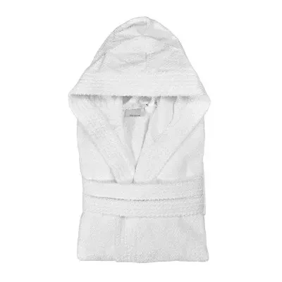 Accappatoio bianco 100% cotone taglia S con tasche cappuccio e cintura