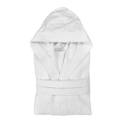 Accappatoio bianco 100% cotone taglia S con tasche cappuccio e cintura - Image 4
