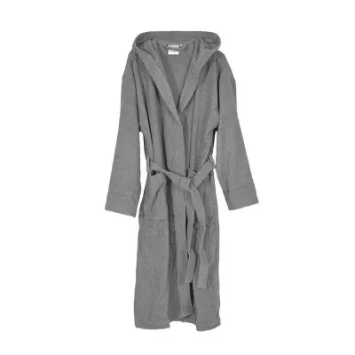 Accappatoio grigio 100% cotone taglia M con tasche cappuccio e cintura - Image 5