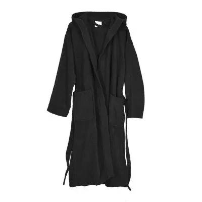 Accappatoio nero 100% cotone taglia L con tasche cappuccio e cintura - Image 6