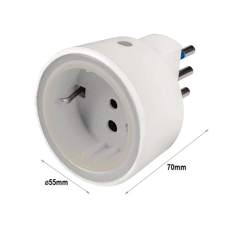 Adattatore Spina Passante Con Luce Notturna e Sensore Crepuscolare Massimo 1500W - Image 2