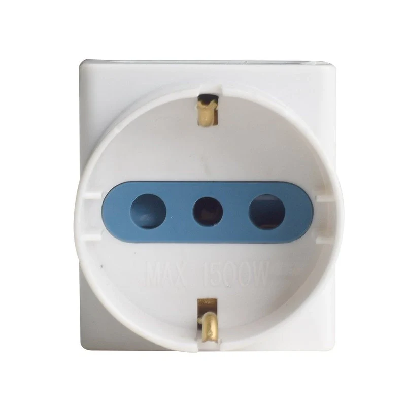 Adattatore Tripla Spina Elettrica 2P+T 16A con 2 Presa Bipasso 10A/16A 2P+T e 1 Presa Ita 10A / Schuko 16A 250V Max 1500W Bianco - Image 2
