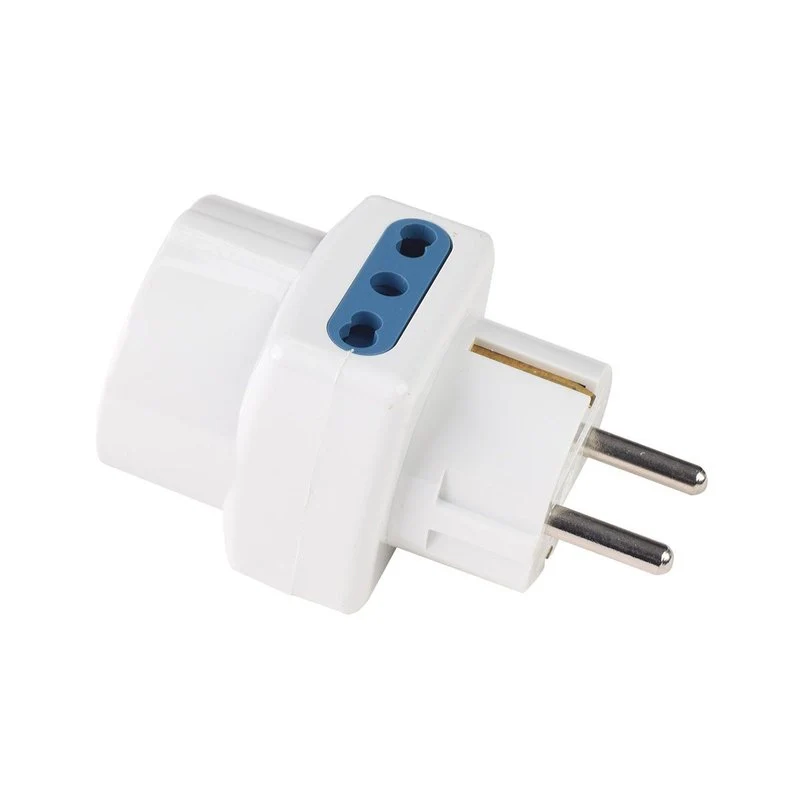 Adattatore Tripla Spina Schuko 16A con 2 Prese Bipasso 10A/16A 2P+T e 1 Presa Universale 10/16A Schuko - Image 2