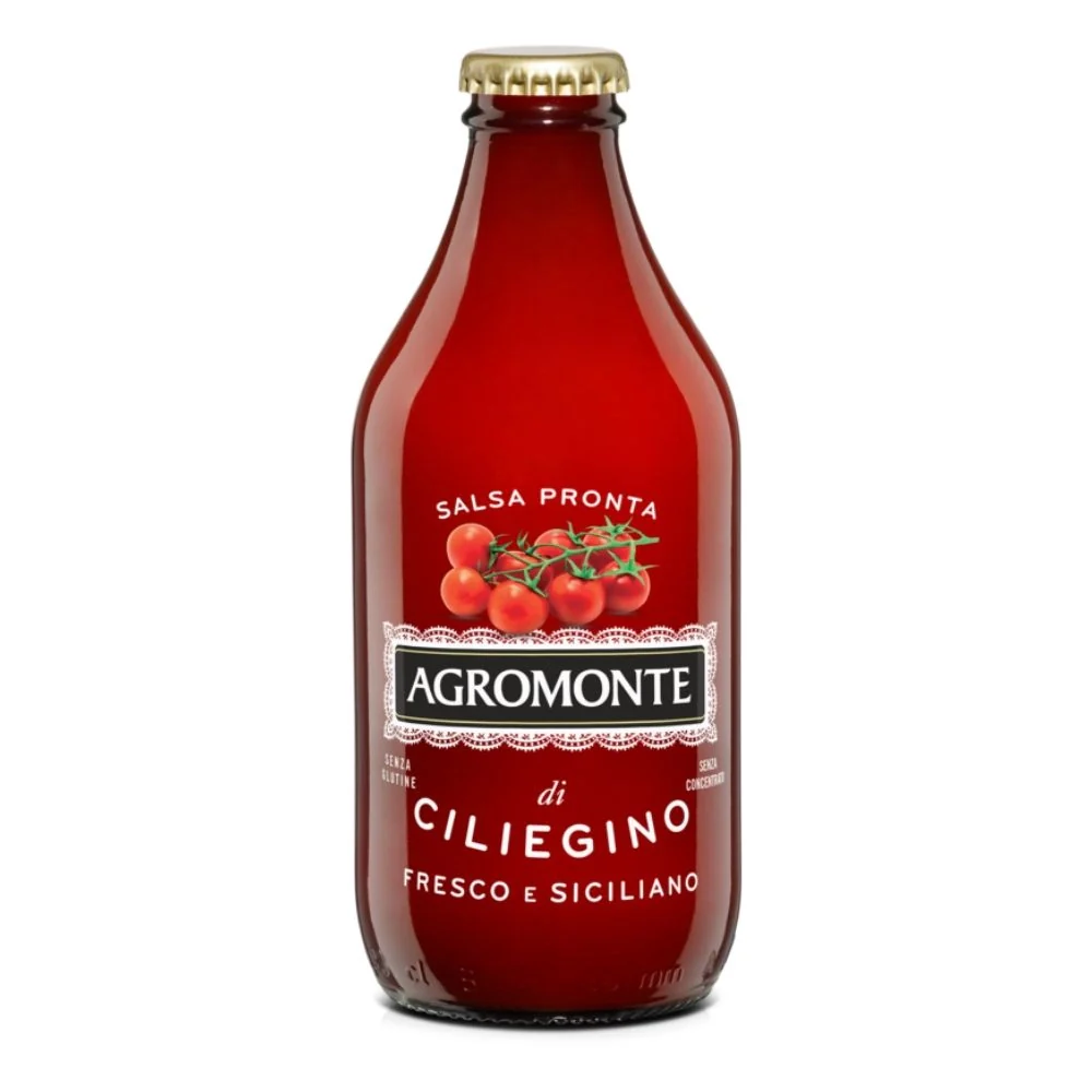 Agromonte salsa pronta di pomodorino ciliegino in bottiglia da 330 grammi