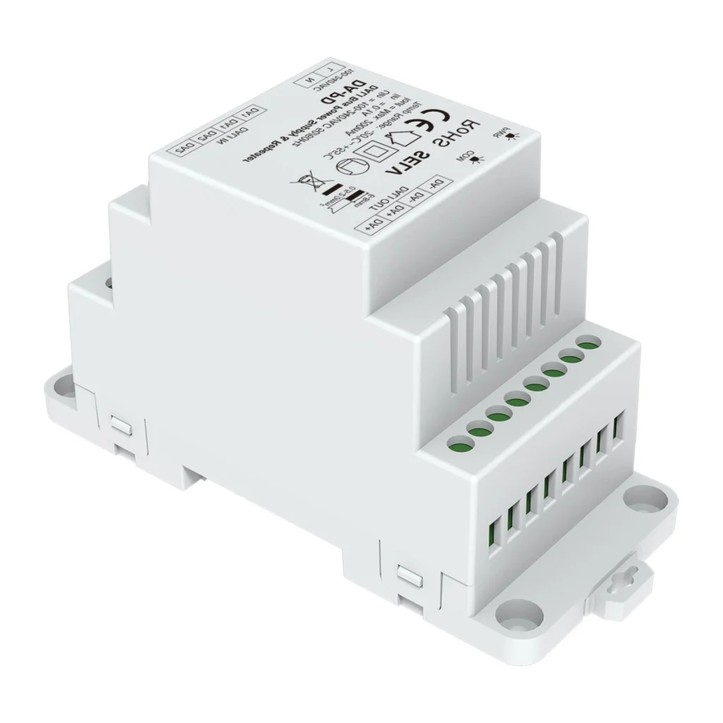 Alimentatore Bus DALI con Ripetitore Integrato, per Guida Barra DIN, AC220V, Uscita Max 200mA 16VDC, Estensione Linea fino a 1200 m, Protezione da Cortocircuito - Image 3