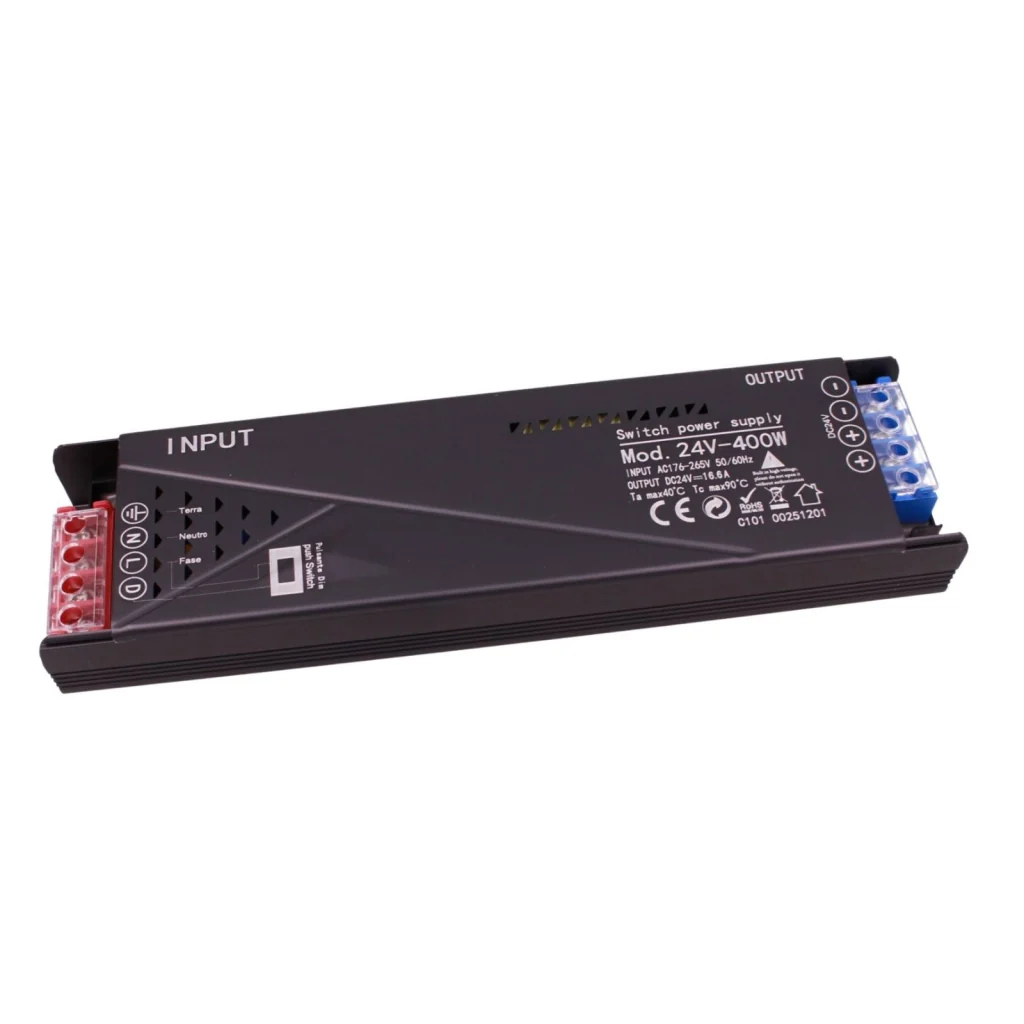 Alimentatore Trasformatore 24V Push Dimmer, Dimmerabile Con Pulsante NO (10-100%), Memoria Dopo Blackout, Spegnimento Soft, 2 Uscite, Input 220V IP20, Disponibili 100W 200W 300W 400W (400W)