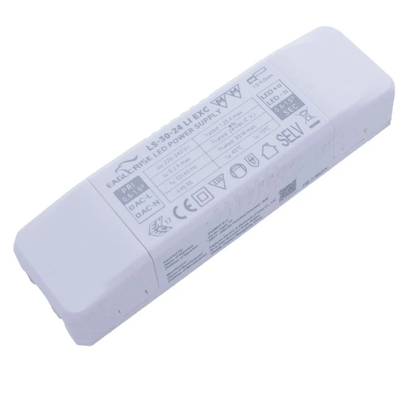 Alimentatore Trasformatore LED Cerificato ENEC Output 30W 24V 1.25A Input 220V Compatibile PLC-30-24