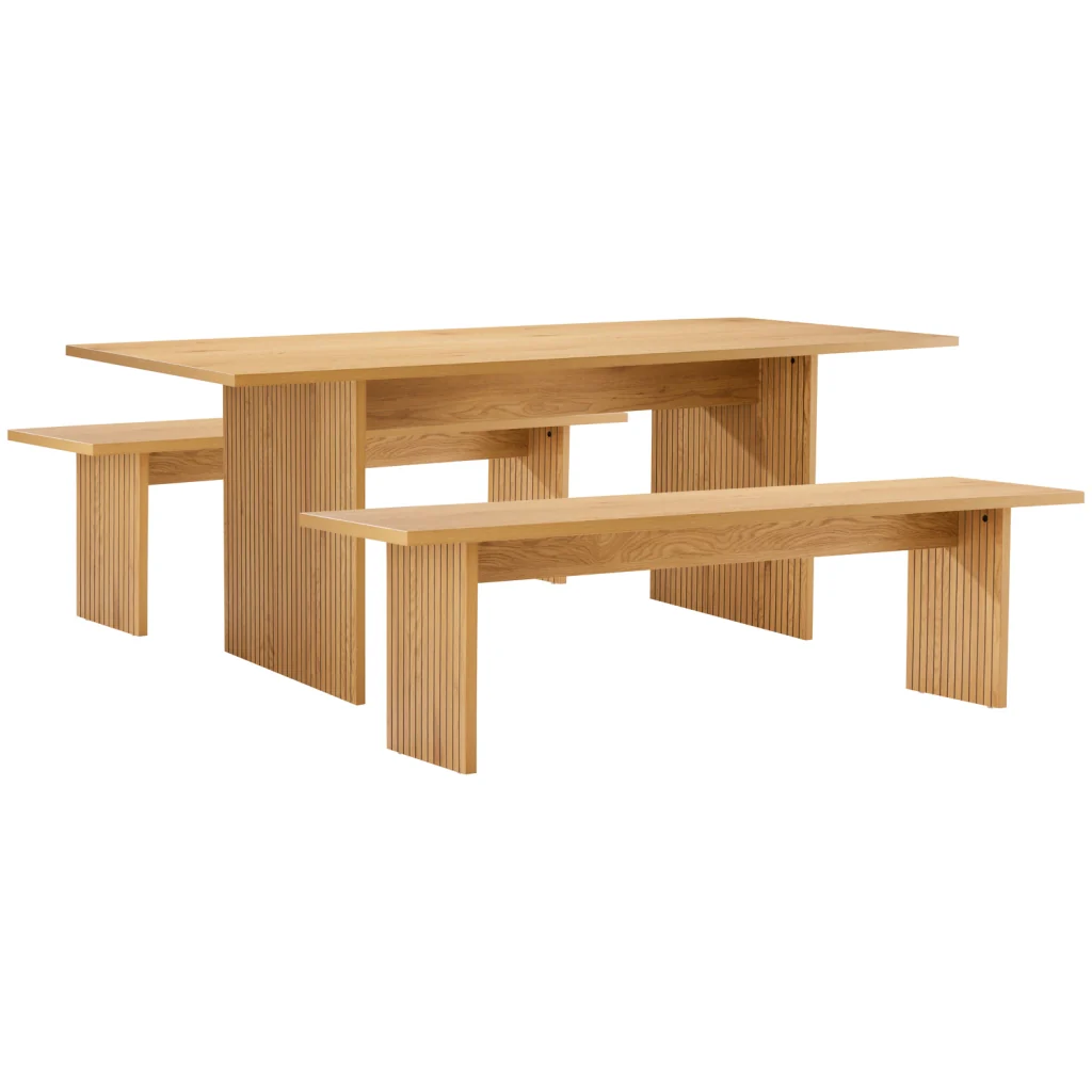 ALMASet di tavolo e 2 panche in stile scandinavo da 180 cm
