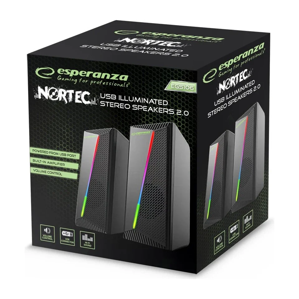 Altoparlanti Esperanza EGS106 2.0 LED Nero 6W - Image 2
