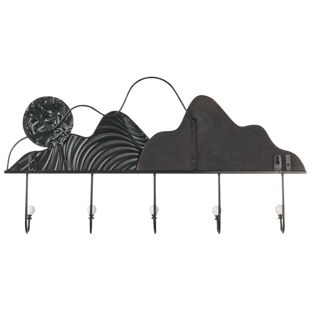 Appendiabiti a muro in ferro nero per giacche industriale moderno pezzo decorativo d'accento Accessori per corridoi - Image 2