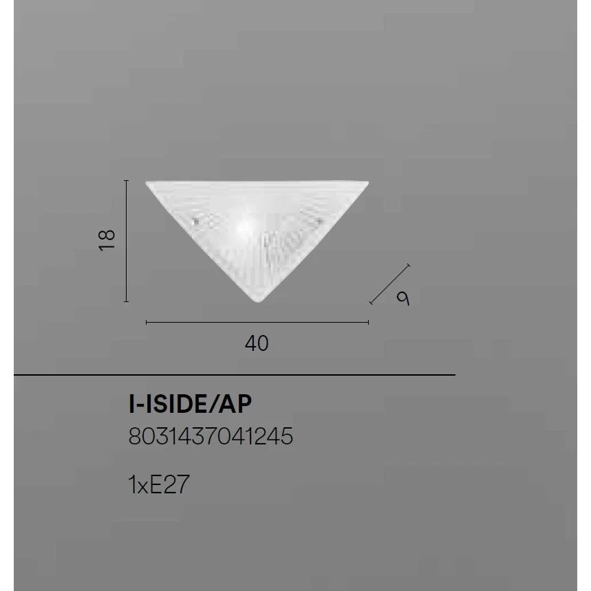 APPLIQUE ISIDE E27 40X9XH18CM DIAMANTATA - Image 2