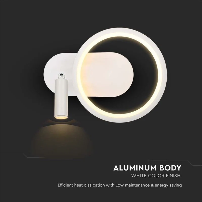 Applique Lampada LED da Muro 14W 250*100*180mm in Metallo Colore Bianco 3000K SKU-14983 - Image 3