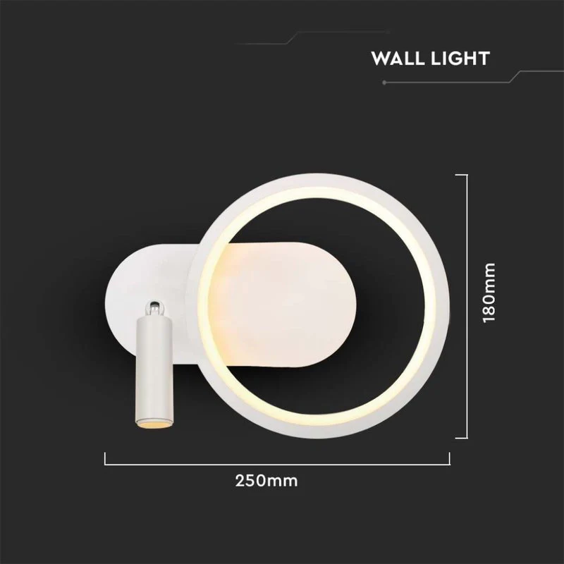 Applique Lampada LED da Muro 14W 250*100*180mm in Metallo Colore Bianco 4000K SKU-14982 - Image 3